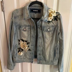 Express distressed jean jacket